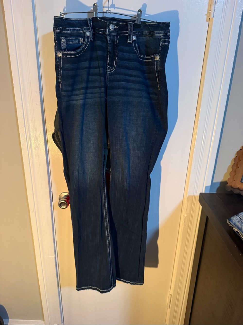 Dark Blue Women's Straight-Leg Jeans